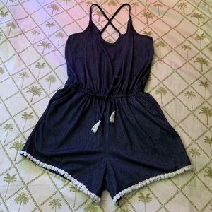 Soft cute navy blue romper